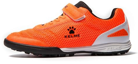 KELME Crampons de football sans lacets pour jeunes et enfants – Chaussures de football futsal ou gazon pour garçons/filles – Chaussures de football à Velcro pour intérieur ou extérieur