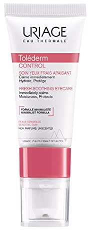 Uriage Tolederm Contorno de Ojos Calmante para Piel Sensible e Intolerante - Reduce Bolsas y Ojeras - Fórmula Minimalista, Alta Tolerancia, Sin Perfume y Testado Oftalmológicamente