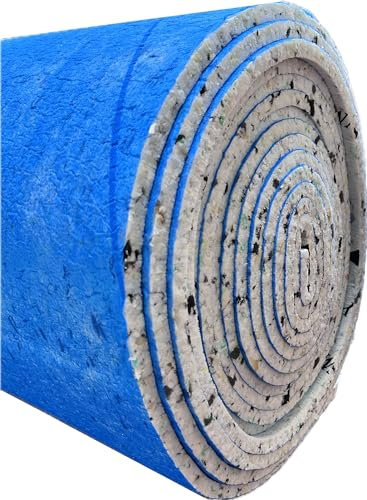 IMPERIAL STUDIOS Premium Underlay for Carpets - 5m2 Roll of Foam Cushioning, 12mm Thick - Anti-Slip Carpet Gripper for Living Areas & Bedrooms - Noise Reducing, Heat Insulated Underlayment- Blue Color