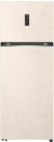 LG GTBV44SEBKD Frigorifero Doppia Porta 70cm, Classe E, 461l, Connettività Wi-fi Con App Thinq, Porte Piatte, Tecnologia Door & Linear Cooling, Display Esterno, Compressore Smart Inverter, Sabbia