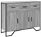 vidaXL Sideboard, Kommode mit Stauraum, Anrichte Schrank Metallbeine, Beistellschrank Mehrzweckschrank Highboard, Modern, Grau Sonoma Holzwerkstoff