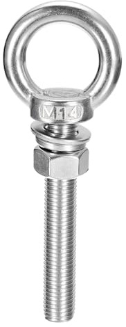 QUARKZMAN Boulon À Œil De Levage, 1 Ensemble Boulon À Œil M14 x 100mm Avec Écrou Rondelle 304 Acier Inoxydable Anneau De Levage À Épaulement Boulon À Œil Pour suspendu D'Article