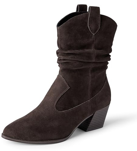 Amazon Essentials Botas Vaqueras de Media Caña Mujer, Marrón, 39 EU