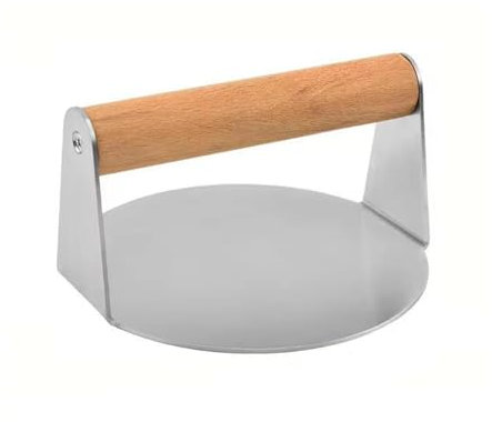 Uxreoib 1 pressa per hamburger Smash, rotonda in acciaio inox da 5,5 pollici, pressa per hamburger professionale in acciaio inox, accessorio per barbecue piatto, pressa per hamburger e schiacciare