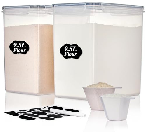Vtopmart 2pack 9.5L Harina y Azúcar Almacenamiento de Alimentos Caja Organizador de Cocina