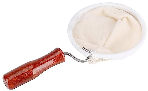 Kaffeefilter, wiederverwendbarer, waschbarer Flanellstoff, handgefertigter Kaffeefilter mit Holzgriff