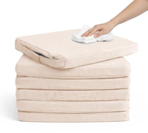 Pack 6 Cojín para silla 42x40x4 cm｜Repelente al agua y fácil de limpiar｜Con cintas de sujeción｜Funda con cremallera desmontable｜Uso interior y exterior｜Ideal para comedor, terraza, jardín u oficina