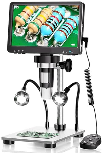 Mikroskop, 7-tums 50X-1200X digitalt mikroskop justerbar HD LCD-videomikroskopkamera för vuxna Mynt Växter