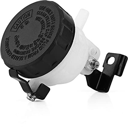 Yosoo Depósito de aceite para motocicleta, depósito de freno, botella de líquido delantero, acoplamiento principal, vaso de aceite, soporte cilíndrico para cualquier motocicleta con cilindro de freno