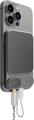 khadas Amplificateur de Casque Tea, DAC Portable & Amplificateur Hi-FI Magnétique | 32bit/384KHz | USB-C & Bluetooth 5.0 | Batterie 1160mAh | Sortie 3,5 mm pour Streaming/Jeux/Musique (Gris)