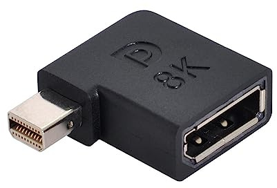 xiwai Adaptador en ángulo 4K Mini DisplayPort 1.4 macho a DP hembra 8K 60Hz Ultra-HD UHD 144hz 7680 * 4320 para monitor de video PC portátil