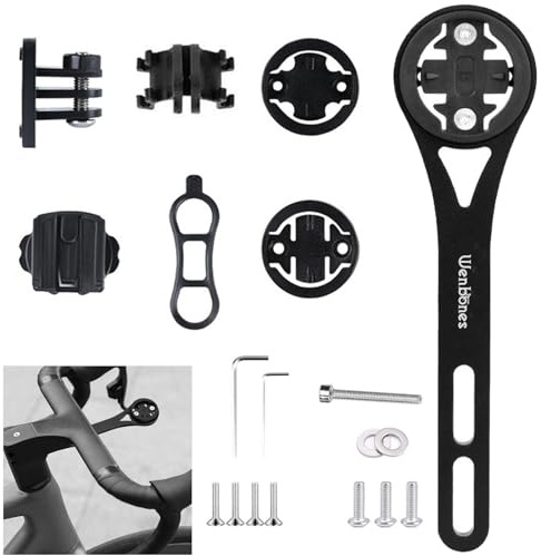 Wenbones Integrierte Fahrradcomputer Halterung, Fahrrad Halterung aus Aluminiumlegierung Out Front, Halterungen für Wahoo, Garmin, Bryton, GIT, Actionkameras und Licht