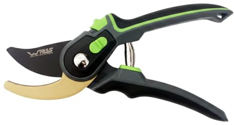 WP-S PROFI Gartenschere Bypass mit SK5-Stahl Klinge & Teflon-Beschichtung | Astschere Blumen Heckenschere | Ergonomische Rebschere bis 20mm | Rosenschere Handschere für Garten