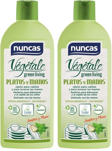 Nuncas Vegetale - Detergente para Platos y Manos - 500ml (Paquete de 2)