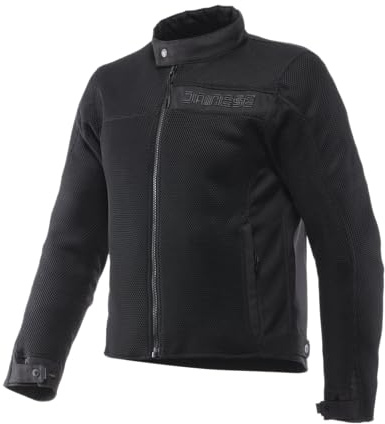 Dainese Lisbona Air Tex Jacket, Giacca Moto Uomo in Tessuto Mesh Ventilato per Estate Uso Urbano e Touring Leggera e Traspirante, per Uomo, Black, 50
