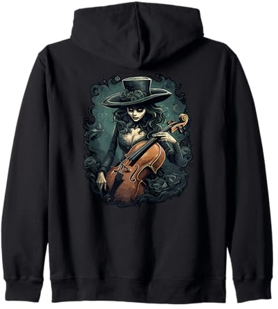 Musicien violoncelliste Joueur Violoncelle Witchcraft-Gothic Sweat à Capuche