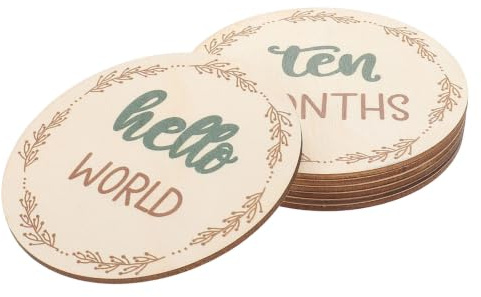 BETOOKY Cartes Étapes Bébé en Bois Vert Clair, Jeu de Jalons Mensuels Surface Polie Lisse, Souvenir Sentimental pour Showers et Anniversaires