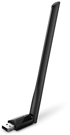 TP-Link AC600 USB WiFi Adapter for PC (Archer T2U Plus)- Wireless Network Adapter for Desktop with 2.4GHz, 5GHz High Gain Dual Band 5dBi Antenna, Supports Win11/10/8.1/8/7/XP, Mac OS 10.9-10.14, Black