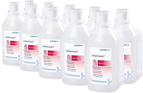 Stuke Octenisan® - Lozione detergente liquido per la pulizia, 10 x 1000 ml, con allantoina, senza profumo