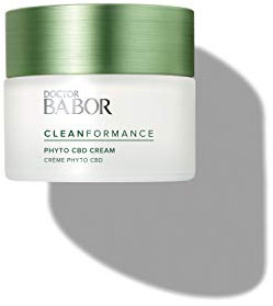 DOCTOR BABOR CLEANFORMANCE CBD Gesichtscreme für gestresste und strapazierte Haut, Mit Cannabidiol, Vegane Formel, Phyto CBD Cream, 1 x 50 ml