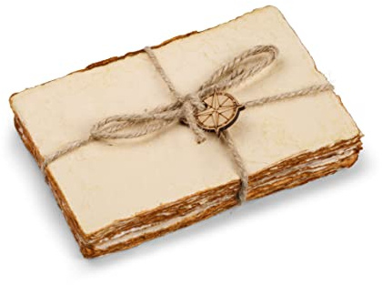 Wanderings Tarjetas Antiguas Hechas a Mano con Borde Irregular - Paquete de 50-10,5x15 cm - Ideales para Anuncios, Invitaciones y Manualidades - Papel Reciclado Grueso 150 GSM