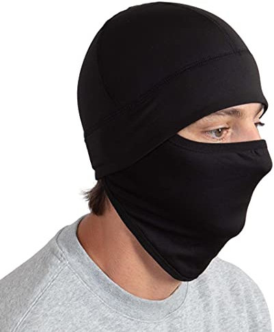 Tough Headwear Schädelkappe/Helmfutter/Laufmütze – ultimative Wärmespeicherung und leistungsstarker Feuchtigkeitstransport – passt unter Helme (schwarz – Maske)