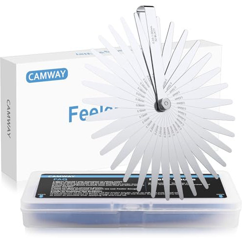 CAMWAY Galgas de Espesor Cónica 32 Cuchillas, Galgas reglaje valvulas Cónica, Medidor de Espesor, Herramienta de Medición de Doble Métrica e Imperial