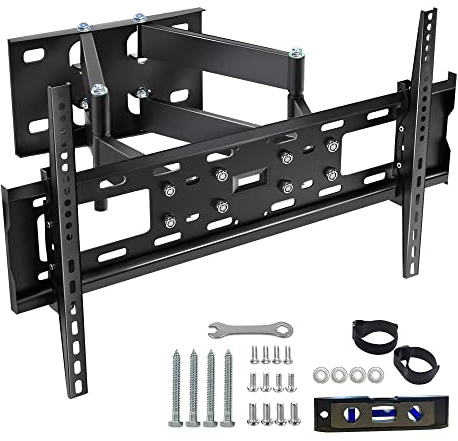 Leyf Einstellbare, Neigbare und Schwenkbare TV Wandhalterung - TV Halterung für Gebogene, flache Fernseher und Monitore- VESA 400x600 max (32’’-75’’)- 50 kg max- Fernseher Halterung, Neigen, Schwenken