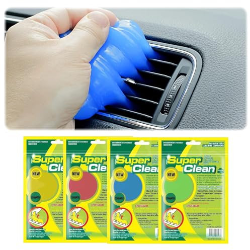 XoeLLe 4 Stück Tastatur Reinigungsgel, Universeller Auto Reinigungsgel Staubreiniger Innenraum Reinigung Weicher Reinigungsset Tastatur Reiniger Schleim Gel für Laptop, Drucker, Kameras, Auto