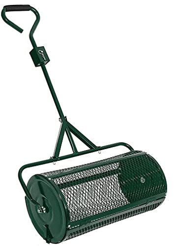 OSBELE Esparcidor de jardín, esparcidor de Rodillo de Malla metálica Resistente de 24 Pulgadas, abono, turba, Tierra Superior, Cuidado de jardín y césped, esparcidor de abono para el Cuidado del cé