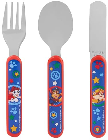 PAW Patrol Kids Cutlery Set by Polar Gear | 3pc Childrens Cutlery Set Gifts for Girls & Boys |PAW Patrol Gifts Made from Food-Safe Stainless Steel & ABS Plastic | 36 Months Up