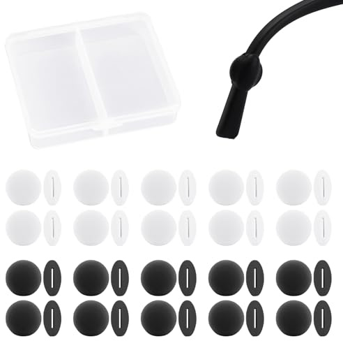 BIFHIG 20 Paires De Supports De Lunettes Et 1 Pièce De Rangement À Double Cluster, Supports d'oreille en Silicone Antidérapant, Clips d'oreille De Lunettes Douces, Accessoires De Lunettes.