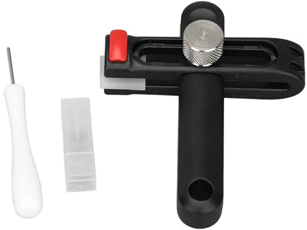 Cortador de correa de cuero con 3 cuchillas de metal, juego de corte manual para tiras y cinturón de 1-5,5 mm de grosor, 52 mm de ancho