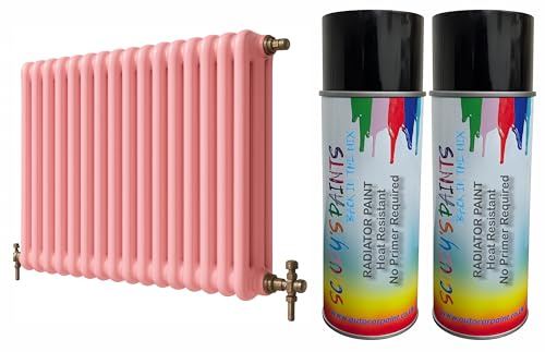 Radiator Aerosol Spray Paint Heat Resistant To 100ºC - Quick Air Drying No Primer Needed anti rust moisture resistant Metallic and Solid Colours (Pink Paradise)