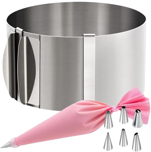 8 cm rostfritt stål justerbar tårtring 16 till 30 cm kakring justerbar 7 st tårta bakning tillbehör verktyg matlagning bakverk skärare ägg ostkaka tårta mousse burkar ringar set ring rund kakform