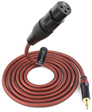 Devinal XLR to 1/8 Microphone Cable - 3.5mm to XLR Female Adapter, 6 Feet for Computer, Speakers