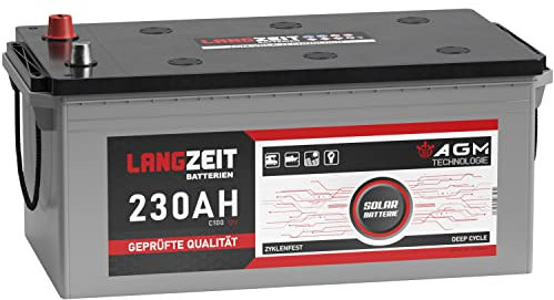 SOLAR AGM 230Ah Versorgungsbatterie Solarbatterie Wohnmobil Boot Mover zyklenfest