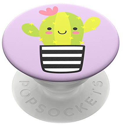PopSockets PopGrip - Soporte y Agarre para Teléfonos Móviles y Tabletas con un Top Intercambiable - Cactus Pal