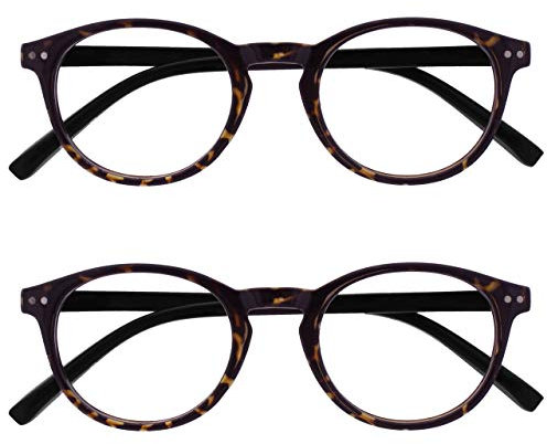 Opulize Zen Pack 2 Lunettes De Lecture Sombre Marron Écaille Petit Hommes Femmes RR24-2 +2,50