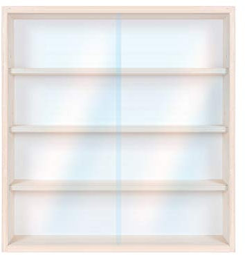 Alsino Sammlervitrine Vitrine Setzkasten für Aufbewahrung Kiste V-07 Wasserpfeife Dampfsteine Regal Holzvitrine 50 x 52 x 12 cm - Beige