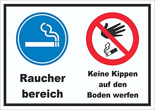 HB-Druck Schild Raucherbereich Boden verboten A3 (297x420mm)