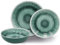 Vanilla Leisure Melamine Plastic Plate & Bowl Set 12 Piece Set BPA Free & Dishwasher Safe Alfresco Outdoor Camping Plates & Bowl Sets for Caravan Motorhome Heat Resistant Artisan Styled Tableware.