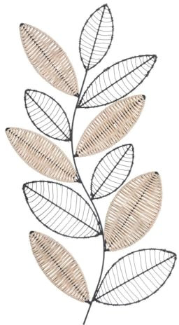 Wanddeko aurore aus metall & rattan 56x29cm schwarz - Atmosphera créateur d'intérieur