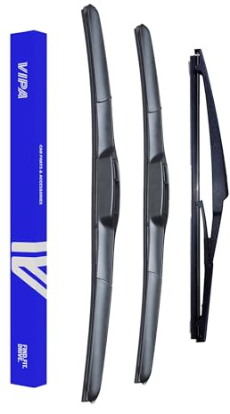 Vipa Car Parts Premium Wiper Blade Set | Fits: Toyota Alphard/Velfire MPV (Apr 2008 to Dec 2014) | All-Weather Performance | Durable, Streak-Free Windshield Wipers | Easy Installation