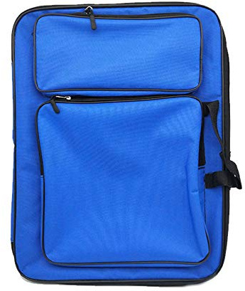 Borsa impermeabile blu per il trasporto artistico, formato A3, per bambini e studenti d'arte, borsa portatile per lavagna da disegno, borsa tote per artisti, album da disegno, borsa portaoggetti con