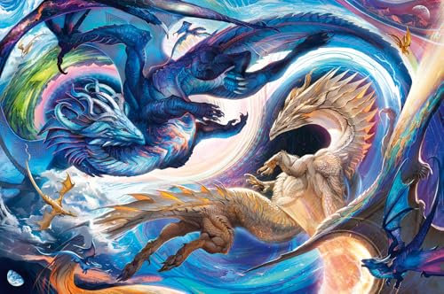 Ravensburger Puzzle 12000813 - Gigantisches Drachenfest zur Tages- und Nachtstunde - 5000 Teile Puzzle für Erwachsene ab 14 Jahren