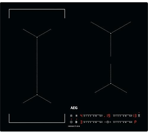 AEG 6000 Series Induction Hob, IKX64441CB, 4 Cooking Zones, 60cm, Bridge Function, Hob2Hood Function, Built-In Hob Timer, Key-lock, 3 Step Residual Heat, Black