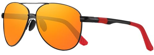 LEDING&BEST Polarizadas Gafas de Sol para Hombre y Mujer Tipo Militar Clásico Montura Al-Mg metálica ultraligera Protección UV400 Piloto para Conducir Playa Ciclismo Pesca Golf