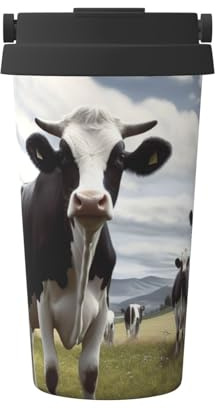 Bicchiere da 500 ml con coperchio e manico, in acciaio inox, per bevande calde e fredde, isolamento a doppia parete, riutilizzabile, regalo di compleanno