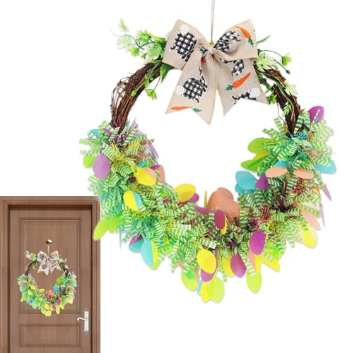 Eventerde Corona di Pasqua - Resistente alle intemperie colorate e stagionali | Decorazione di primavera corona di Pasqua per esterni, per giardino, soggiorno, finestra, camera da, tavolo per